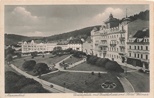 Marienbad Goetheplatz Hotel Weimar Bohemia Mariánské Lázně * around 1930