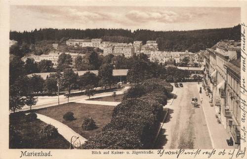 Marienbad Kaiser und Jägerstraße Böhmen Mariánské Lázně o 1911