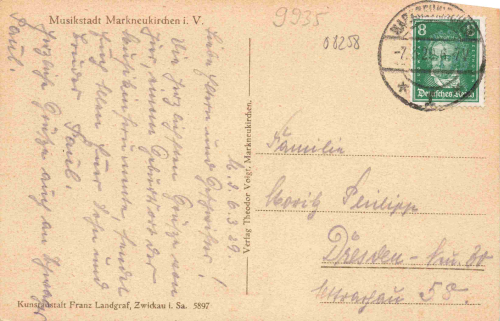 Markneukirchen Vogtland Totalansicht o 1929