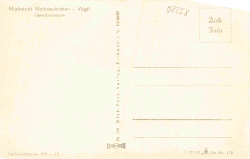 Markneukirchen Vogtland Gewerbemuseum * 1957