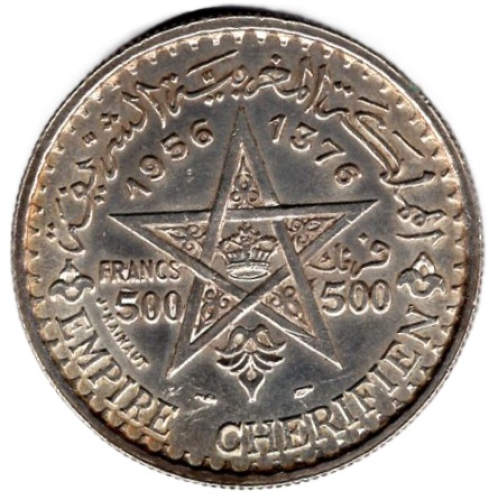 Marokko 500 Francs 1956 König Mohammed V 