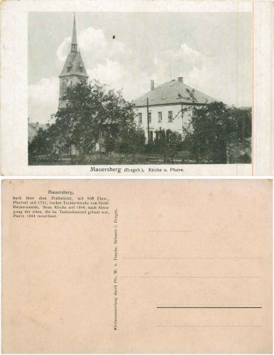 Mauersberg Erzgebirge Kirche und Pfarre * ca. 1920