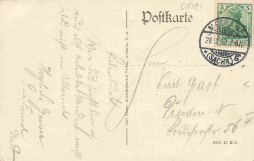 Meerane Sachsen Wettinerplatz Ecke Langestrasse und Karl Schieferstrasse o 1912
