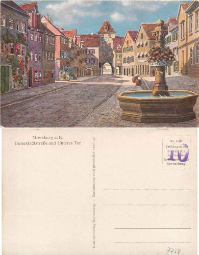 88709 Meersburg Unterstadtstrasse artist card *ca.1920