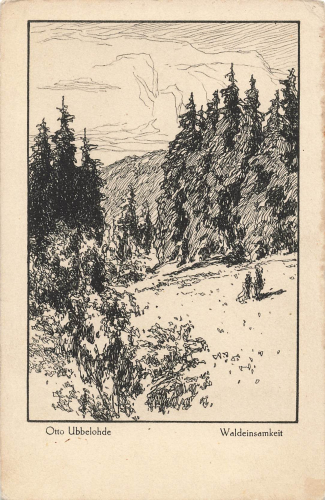 Meine Wälder Am Dorfbrunnen Künstlerkarte Otto Ubbelohde Mandt-Verlag * um 1920