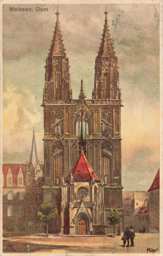 01662 Meissen Dom Künstlerkarte Heinrich Kley o 1907