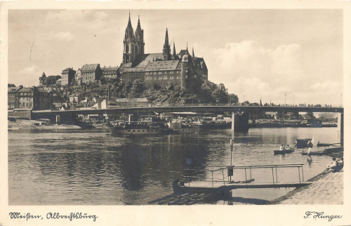01662 Meissen Albrechtsburg with Elbe steamer "Bastei" o 1938