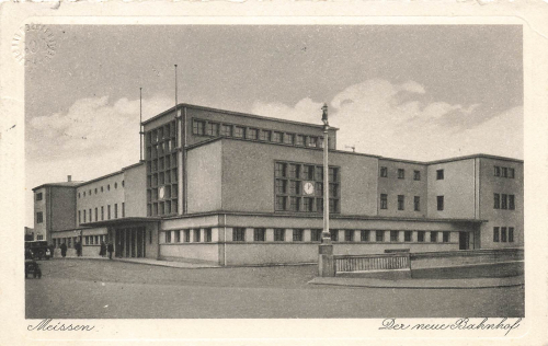 01662 Meissen Elbe der neue Bahnhof o 1937