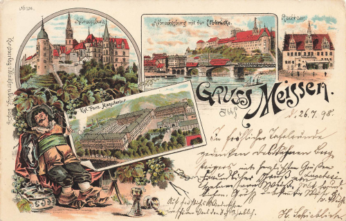 01662 Meissen Elbe Litho o 1898