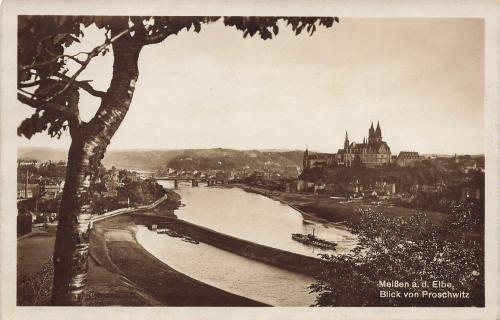 01662 Meissen Elbe Blick von Proschwitz o 1929