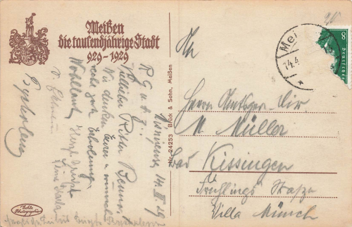 01662 Meissen Elbe Blick von Proschwitz o 1929
