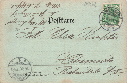 01662 Meissen Die Freiheit Mondscheinkarte o 1901