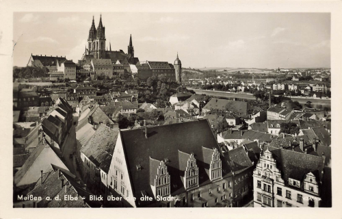 01662 Meissen Elbe Blick über die alte Stadt o 1958
