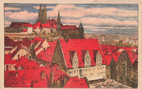 01662 Meissen Elbe artist card Artur Barth * around 1920