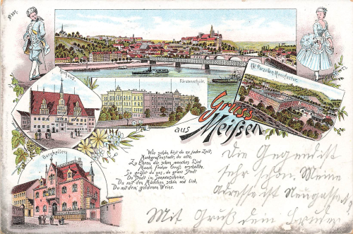 01662 Meissen Elbe Litho o 1898