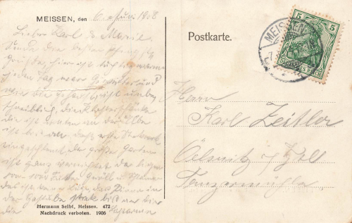 01662 Meissen Elbe Blick vom Domgeruest o 1908