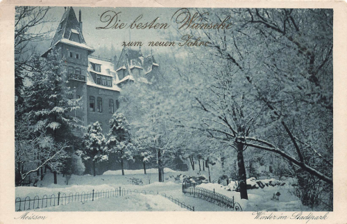 01662 Meissen Elbe Winter im Stadtpark o 1932