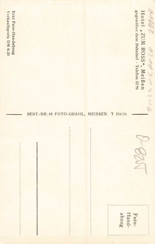 01662 Meissen Elbe Hotel Restaurant zum Ross Max Mohn * um 1950