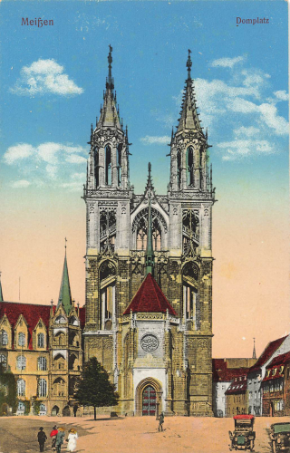 01662 Meissen Elbe Domplatz * um 1910
