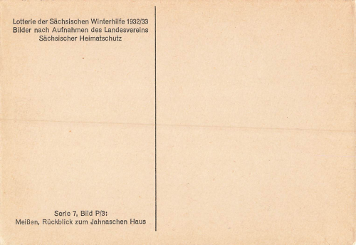 01662 Meissen Elbe Jahnasch Haus Winterhilf 1932 Serie 7 Bild P/3