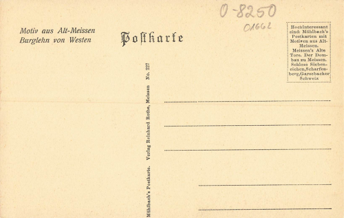 01662 Alt Meissen Brurglehn von Westen Geschäft Franz Würfel * um 1920