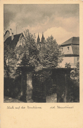 01662 Meißen Fürsten und landesschule St. Afra Blick auf die Domtürme * um 1930