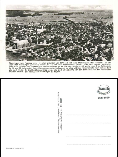 87700 Memmingen aerial photo * approx. 1950