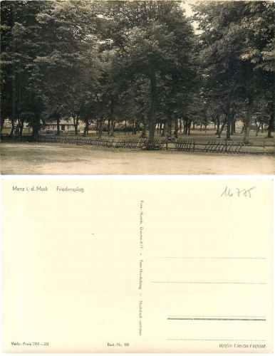 16775 Menz in der Mark Friedensplatz *1956 