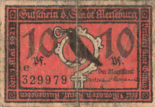 Merseburg emergency money note, circa 1920