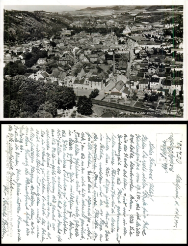 Merzig Saar from the plane gebr. circa 1940