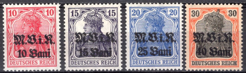 Militärverwaltung in Rumänien 1917 Michel 4-7 ** postfrisch Germania deutsche Besetzung 1.WK