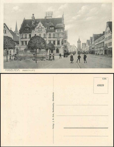 87719 Mindelheim, Marktplatz *ca. 1920