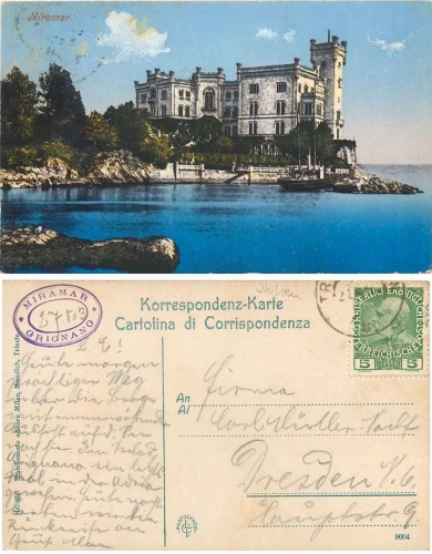 Miramar Castello Triest AK 1915