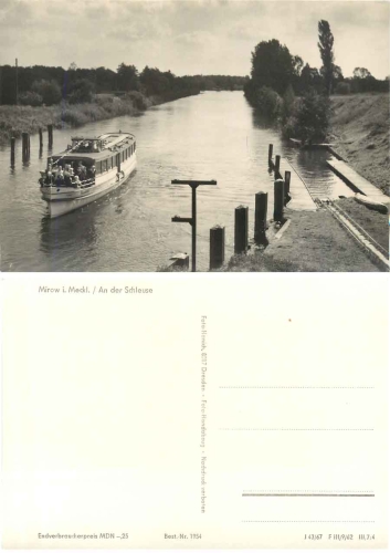 17252 Mirow Mecklenburg Schleuse mit Ausflugsdampfer *1967 Hanich1954