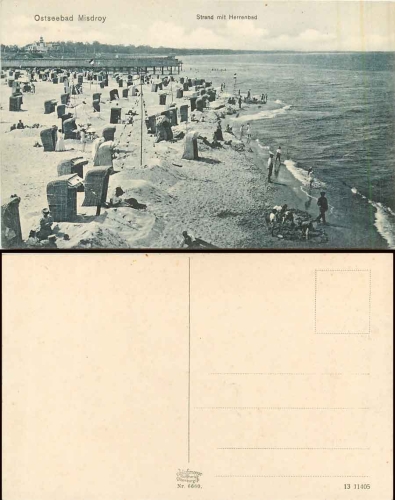 Miedzyzdroje district Wolin Strand with Herrenbad * approx. 1920