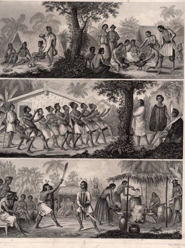Central America traditional costume lithograph by Henry Winkle around 1850 