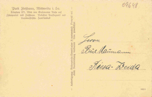 Mittweida Sachsen Park Floßhaus * um 1930