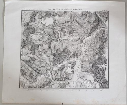 Moesskirch Carte du Champ de Bataille 1859 ​​​​​​​23 x 21 cm