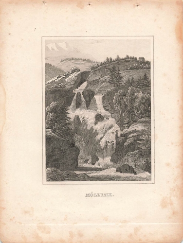 Mollfall Kaernten in Austria original steel engraving around 1840