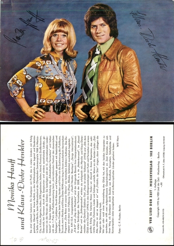 Monika Hauff and Klaus-Dieter Henkler large card approx. A5 1975