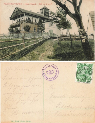 Mückentürmchen Böhmen Restaurant o 7.8.1905