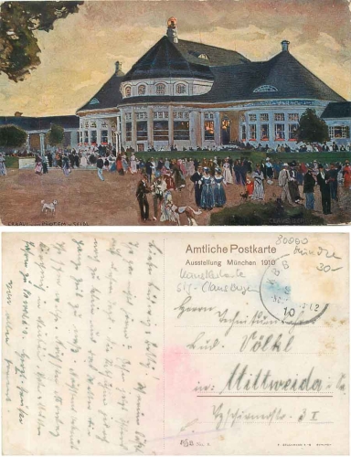 München Ausstellung 1910 Künstlerkarte Claus Bergen *1910
