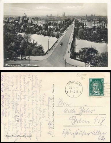 München vom Maximilieaneum o 23.8.1928