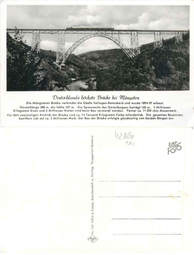 Solingen Muengsten Bridge * around 1950