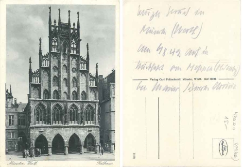 48000 Münster Rathaus gebr. 1942