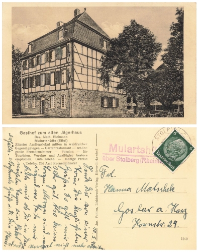 Mulartshuette Gasthaus Land postmark o 10.5.1940