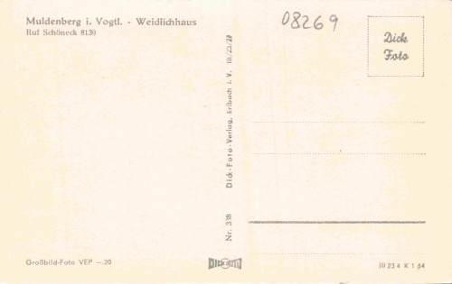 Muldenberg Vogtland Weidlichhaus * 1964