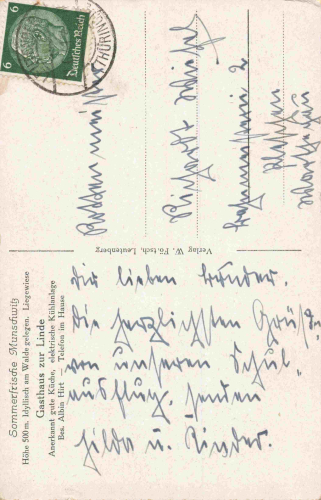 Munschwitz Leutenberg Gasthaus zur Linde o 1941
