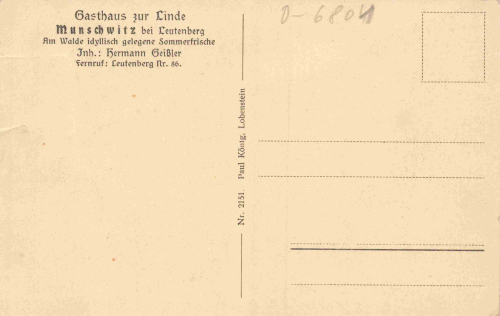 Munschwitz Leutenberg Thüringen * um 1920