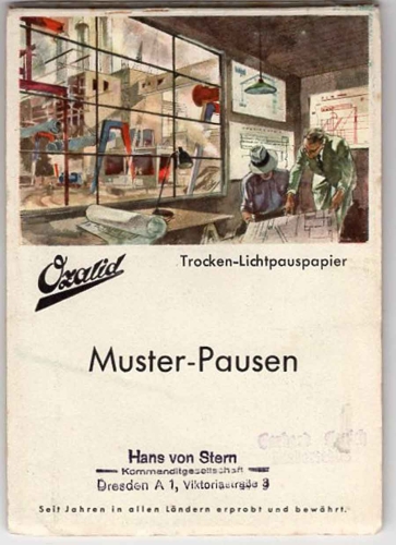 Ozalid dry blueprint paper pattern breaks Kalle AG Wiesbaden Biebrich around 1930